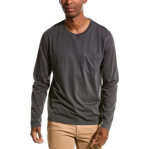 Billy Reid Men’s Washed Pocket T-Shirt – Soft Pima Cotton, Garment-Dyed, Classic Fit With Chest Pocket - View #13